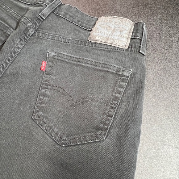 Levi's 541 Athletic Fit Black Straight Leg Jeans Mens 30x32 Stretch Black Label - Picture 3 of 10